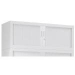 Réhausse armoire à rideaux métal monobloc généric - h. 44 x l. 120 cm - corps blanc - rideaux blanc Réhausse armoire à rideaux métal monobloc généric - h. 44 x l. 120 cm - corps blanc - rideaux blanc