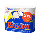 Renova essuie - tout maxi absorption double �paisseur - lot de 2 rouleaux xxl de 100 feuilles - blanc ...