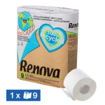Renova papier toilette renova 100% recycl 3 paisseurs, lot de 9 rouleaux