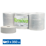Renova papier toilette jumbo renova 2 paisseurs, lot de 9 maxi bobines