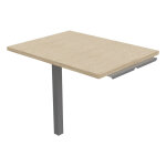 Retour de bureau burocolor - l. 80 x p. 60 cm - plateau ch�ne - pieds aluminium