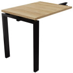 Retour bureau droit e - link - l. 80 x p. 60 cm - plateau chne nebraska - pieds noir