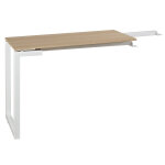 Retour de bureau vitaly - l. 99 x p. 45 cm - plateau ch�ne - pieds cadre m�tal blanc