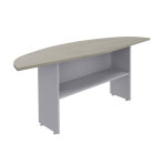 Retour courbe bureau direction activity - l. 180 x p. 60 cm - plateau chne gris - pieds pleins aluminium ...