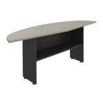 Retour courbe bureau direction activity - l. 180 x p. 60 cm - plateau ch�ne gris - pieds pleins anthracite ...