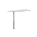 Retour direction actual - l. 80 x p. 43 cm - plateau blanc - pied aluminium
