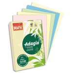 Rey ramette 100 feuilles x 5 teintes papier couleur pastel & vive adagio assortis pastel&vifs a4 80g