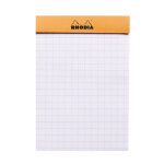 Rhodia bloc notes agraf� orange 7, 4 x 10, 5 cm - 80g - petits carreaux 5x5 - 160 pages