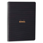 Rhodia cahier meetingbook spirale couverture noire pp 16x21cm 160 pages pr - imprimes