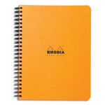 Rhodia cahier notebook spirale en carte 160 pages 5x5 format 16x21cm. coloris orange