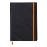 Rhodia carnet souple rhodiarama a5 14, 8 x 21 cm - 90g - petits carreaux 5 x 5 - noir - 160 pages
