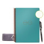 Rocketbook core cahier  spirale connect rutilisable a5 14, 8 x 21 cm - 36 pages - bleu
