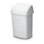 Rossignol poubelle avec couvercle basculant 50 l - blanc