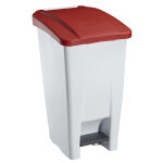 Poubelle � p�dale rossignol mobil blanc / rouge 60 l
