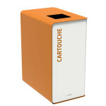 Rossignol poubelle de tri slectif cubatri cartouches - 65l - marron corps blanc