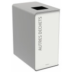 Rossignol poubelle de tri s�lectif cubatri d�chets non recyclables 65l - gris corps blanc