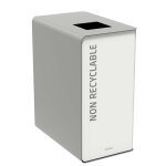 Rossignol poubelle de tri slectif cubatri dchets non recyclables 65l - gris corps blanc
