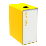 Rossignol poubelle de tri slectif cubatri plastique - 65l - jaune corps blanc