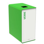 Rossignol poubelle de tri slectif cubatri verre - 65l - vert corps blanc