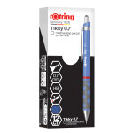 Rotring portemine tikky mine 0, 7 mm rechargeable - corps iris avec grip - lot de 12 iris