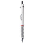Rotring stylo bille rtractable pointe moyenne avec grip rotring tikky - corps blanc - encre bleue