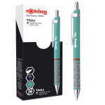 Rotring stylo bille rtractable pointe moyenne avec grip rotring tikky - corps bleu - encre bleue