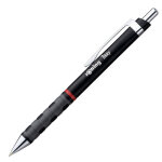 Rotring stylo bille rtractable pointe moyenne avec grip rotring tikky - corps noir - encre bleue