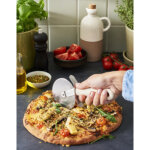 Roulette � pizza bio, longueur: 220 mm, inox / cr�me