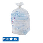 Sacs poubelle dchets courants flexigreen transparents 110 l, lot de 250