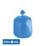 Sacs poubelle d�chets l�gers translucides bleus 30 l, lot de 500