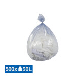 Sacs poubelle d�chets l�gers translucides bleus 50 l, lot de 500