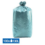 Sacs poubelle déchets lourds bleu - vert 130 l, lot de 100 Sacs poubelle déchets lourds bleu - vert 130 l, lot de 100