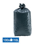Sacs poubelle dchets lourds tradition qualit paisse gris 110 l, lot de 100