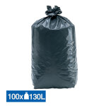 Sacs poubelle déchets lourds tradition qualité épaisse gris 130 l, lot de 100 Sacs poubelle déchets lourds tradition qualité épaisse gris 130 l, lot de 100