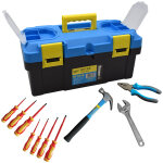 Safetool caisse  outils avec 10 outils - jaune et bleu