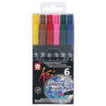 Sakura feutre pinceau koi coloring brush, tui de 6 ,