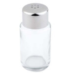 Sali�re / poivri�re, verre / acier inoxydable, 6 trous