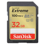 Sandisk carte mmoire sdhc extreme class 10 v30 u3 100mb / s - 32gb