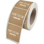 Sans marque etiquettes adhsives plaisir d'offrir (motif blanc sur fond kraft), 4x3, 5cm - rouleau de ...