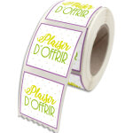 Sans marque etiquettes adhsives plaisir d'offrir (motif fantaisie en 3 couleurs), 4x3, 5cm - rouleau ...