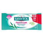 Sanytol lingettes désinfectantes multi - usages - parfum eucalyptus - maxi format - paquet de 120 Sanytol lingettes désinfectantes multi - usages - parfum eucalyptus - maxi format - paquet de 120
