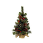 Sapin de no�l vert d�cor� ipswich dans pot jute h. 60 cm