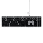 Satechi slim w3, avec fil, usb, azerty, aluminium, noir st - ucsw3m - fr