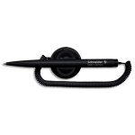 Schneider stylo - bille klick - fix - pen, pointe m, encre noire, corps noir, avec socle et chanette ...