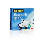 Scotch ruban adhsif de bureau invisible et repositionnable, transparent, 19mmx32, 9m