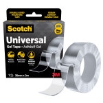 Scotch ruban adh�sif gel universel - rouleau transparent double face de 30 mm x 3 m