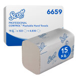 Scott essuie - mains performance premium simple �paisseur 300 feuilles enchev�tr�es 215 mm blanc - lot ...