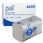 Scott essuie - mains performance premium simple �paisseur 300 feuilles enchev�tr�es 215 mm blanc - lot ...