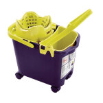 Seau bi - bac essoreur automatique � roulettes