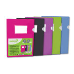 Seco pochette coin a4 semi rigide avec porte �tiquette - lot de 5 - assortis